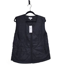 Socialite black quilted zip vest Sz S/M